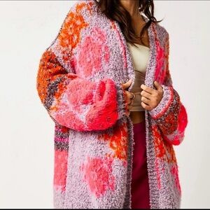 Free People Gather me Close Multicolor Knit Cardigan